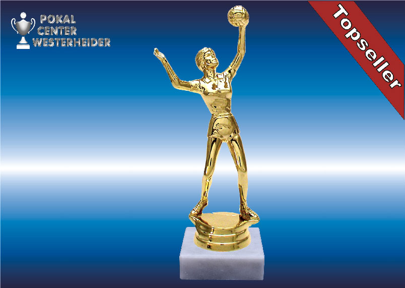 Damen Volleyball Trophäe in gold