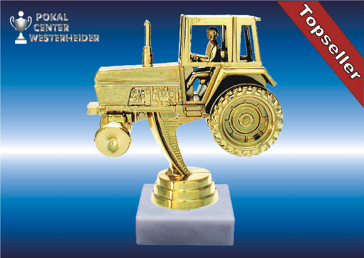 Tracktorfiguren in goldglanz