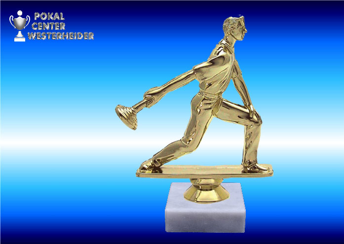 Figuren Eisstockschießen in goldglanz