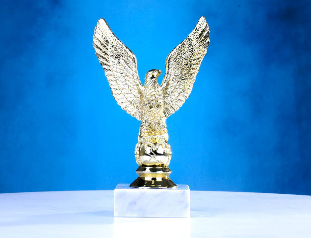 Siegertrophäe in gold 