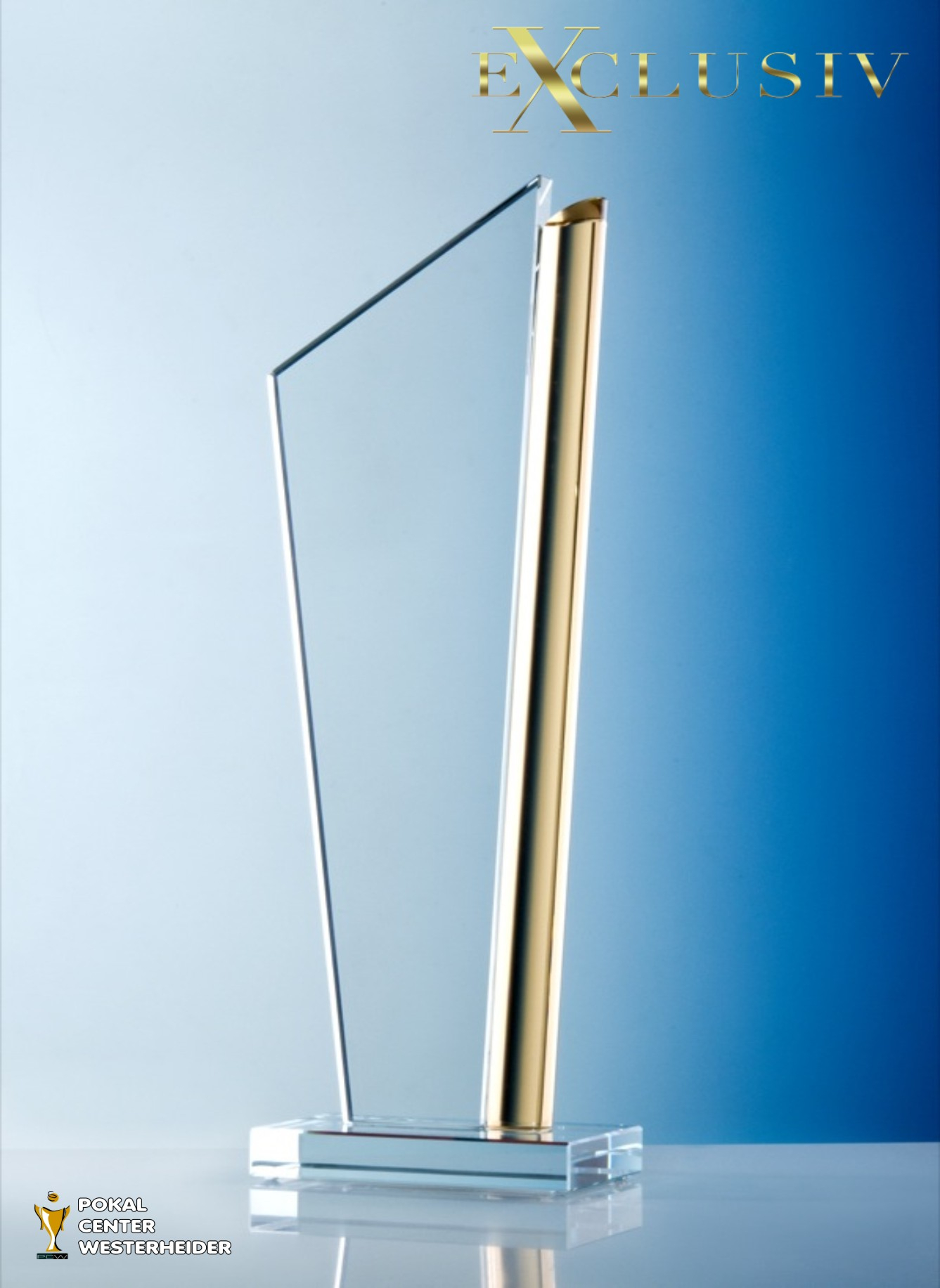 Glastrophäe Exklusiv clear-champagne
