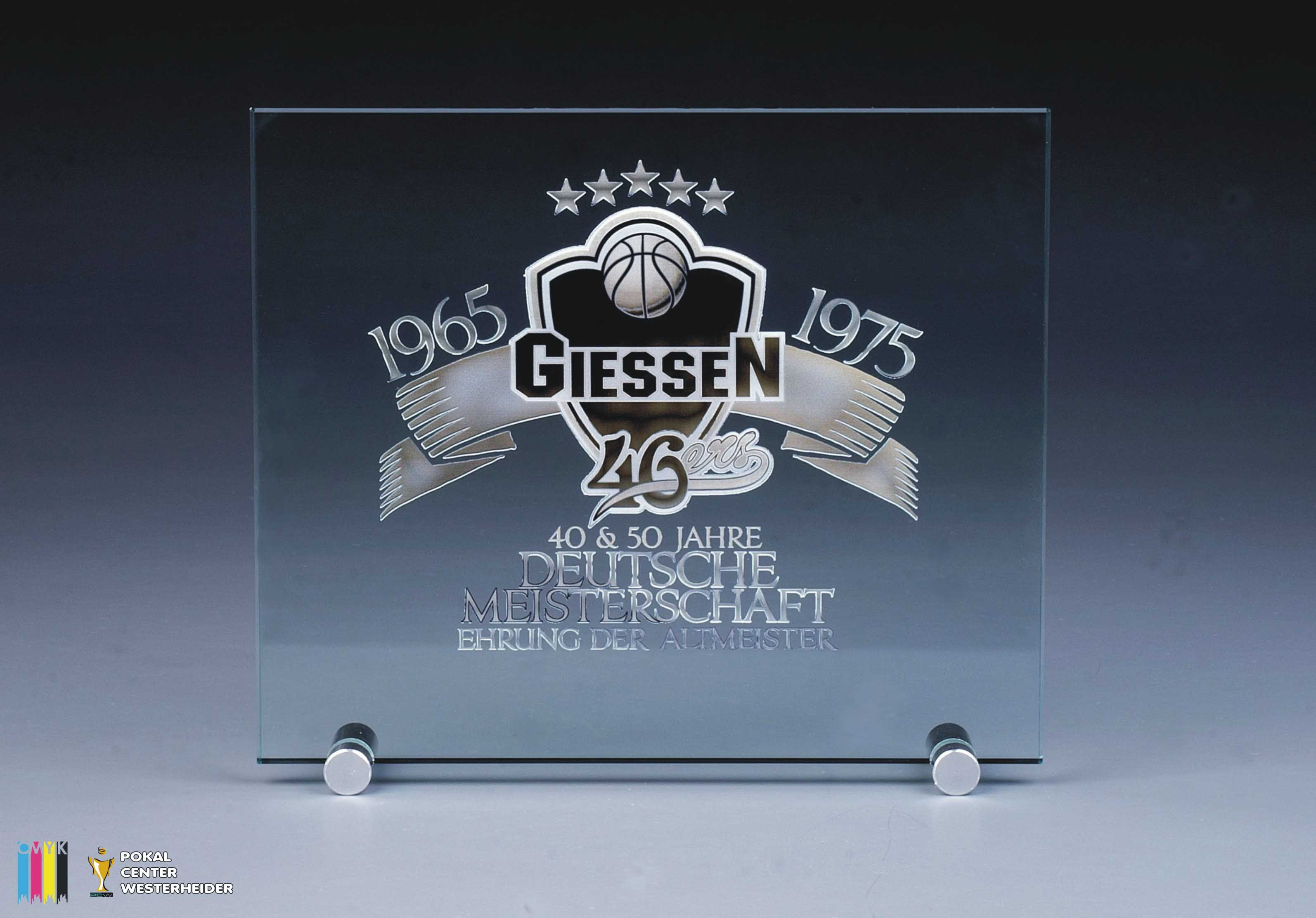 Glastrophäen ''Budget'' mit UV-Druck color