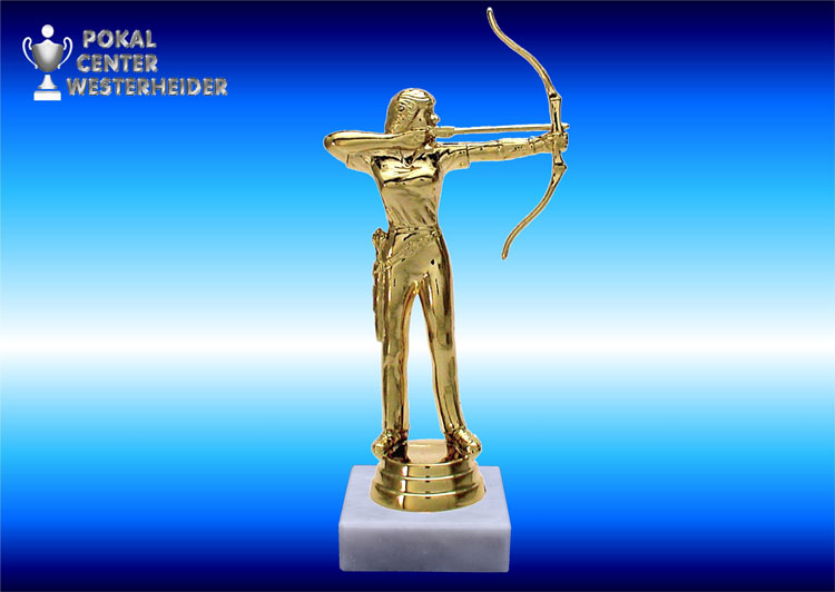 Bogenschützin-Figuren in goldglanz