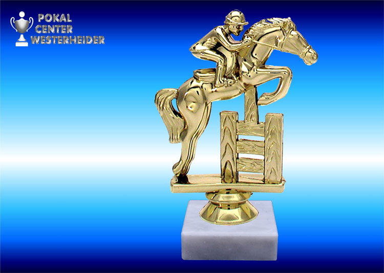 Springreiter Trophäe in goldglanz