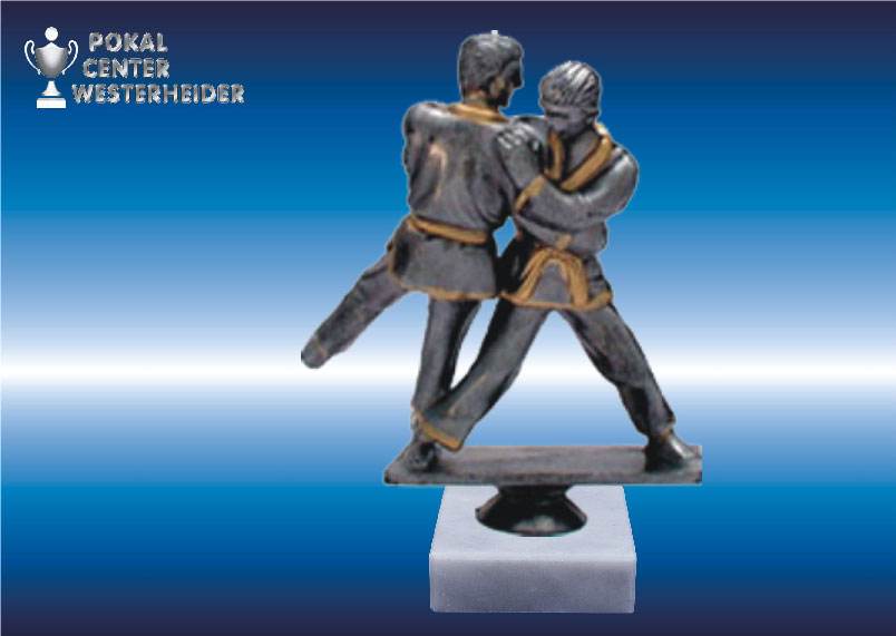 Judo Trophäe silber-antik