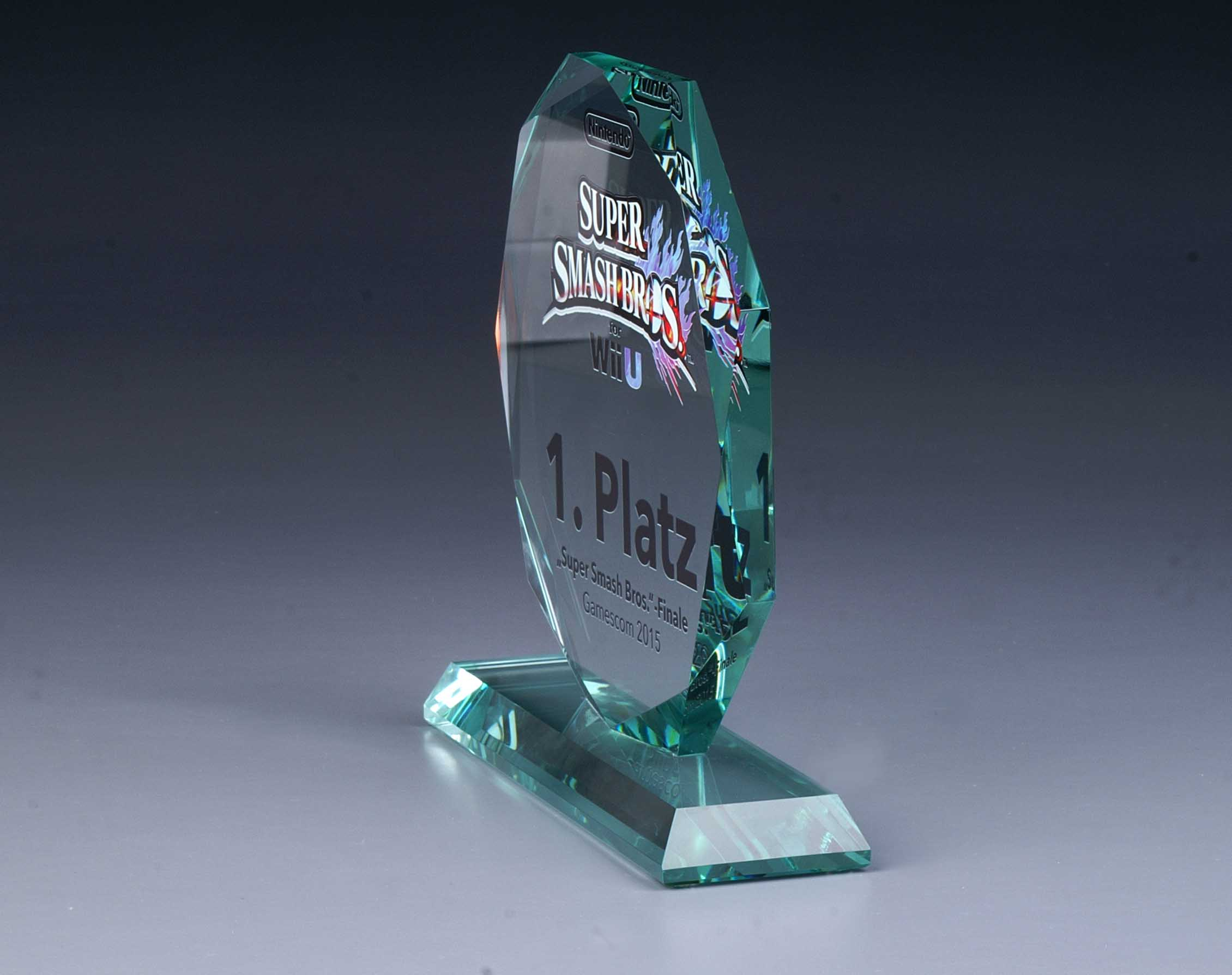 Glastrophäen ''Euro Star'' mit UV-Druck color