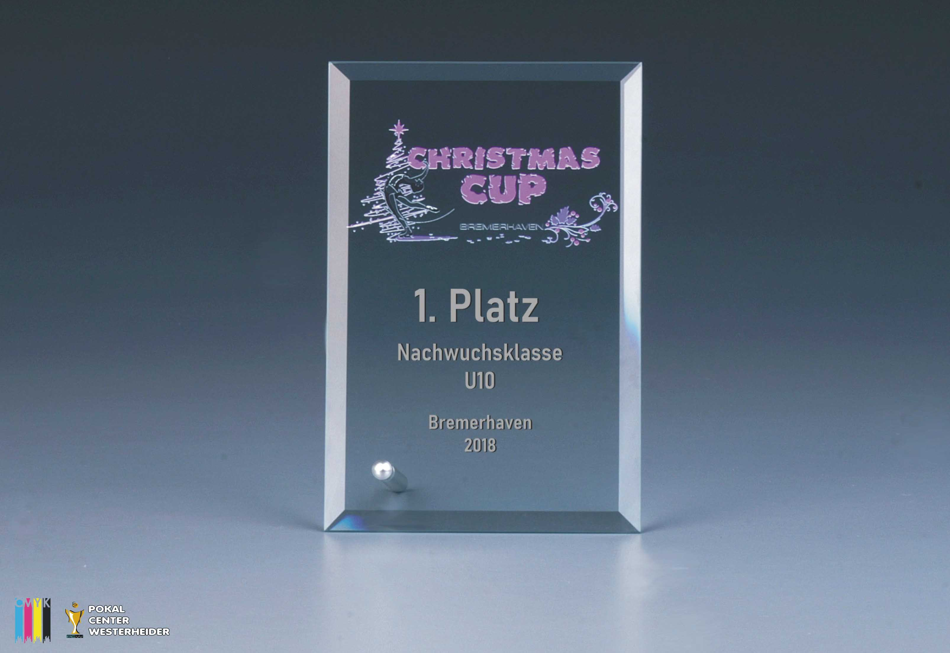 Glastrophäen ''Spotlight'' mit UV-Druck color