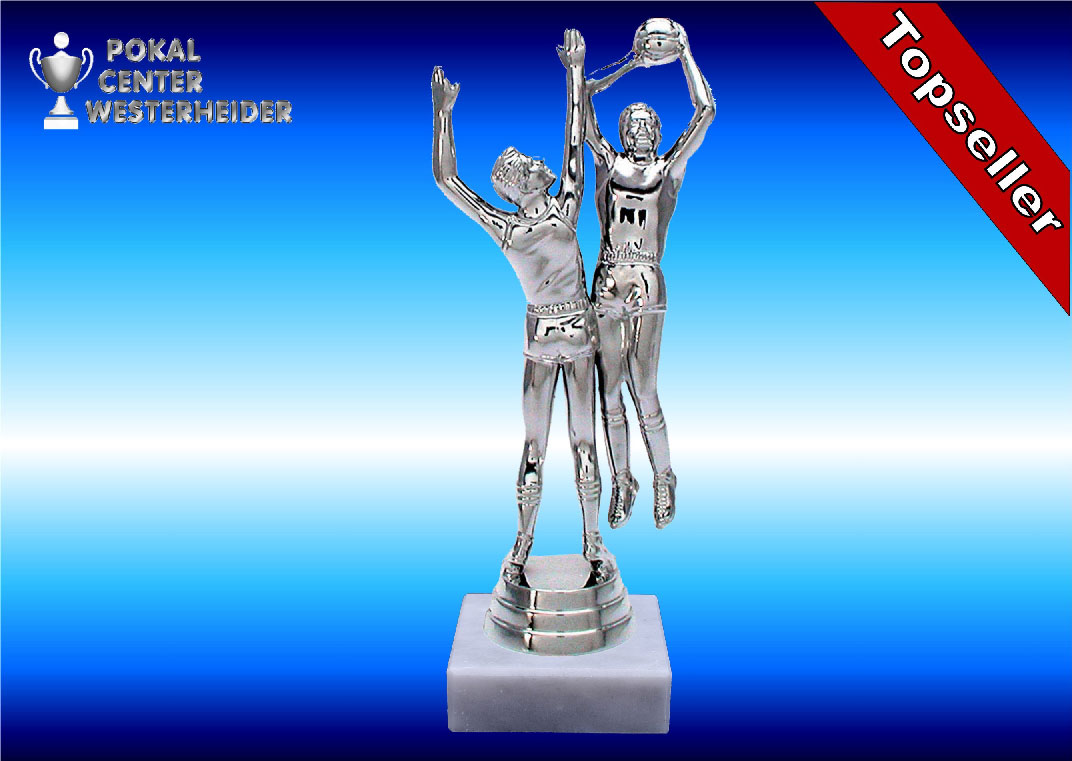 Basketball Trophäe in silberglanz