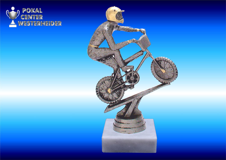 BMX-Rad Figuren-Trophäen edelsilber-look