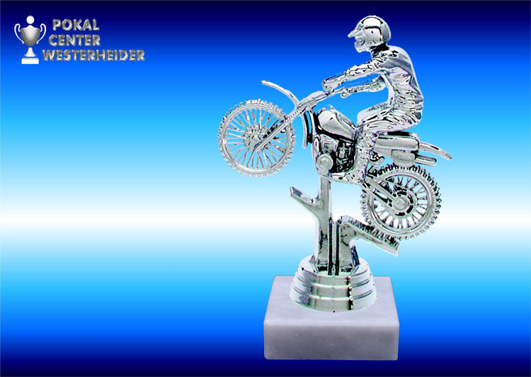 Motocrossfiguren-Trophäe in silber