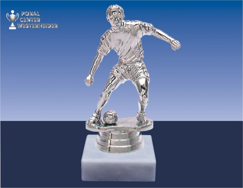 Fußballfigur in silberglanz