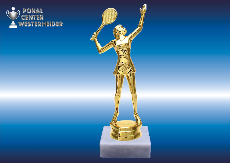 Damen Tennis Trophäe in gold