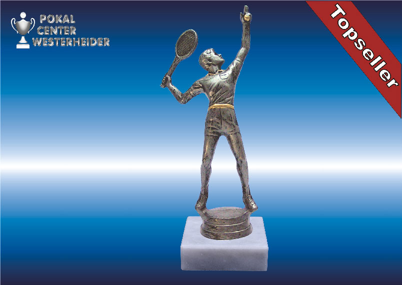 Herren Tennistrophäe in silberantik