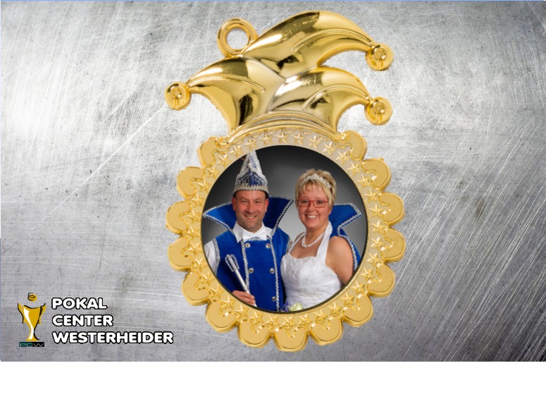 Karnevals Orden in Gold mit Foto