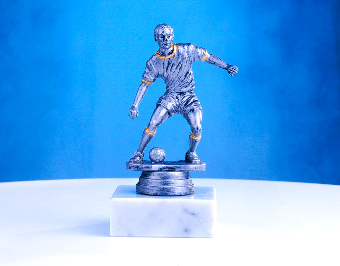 Fußballfigur silberantik