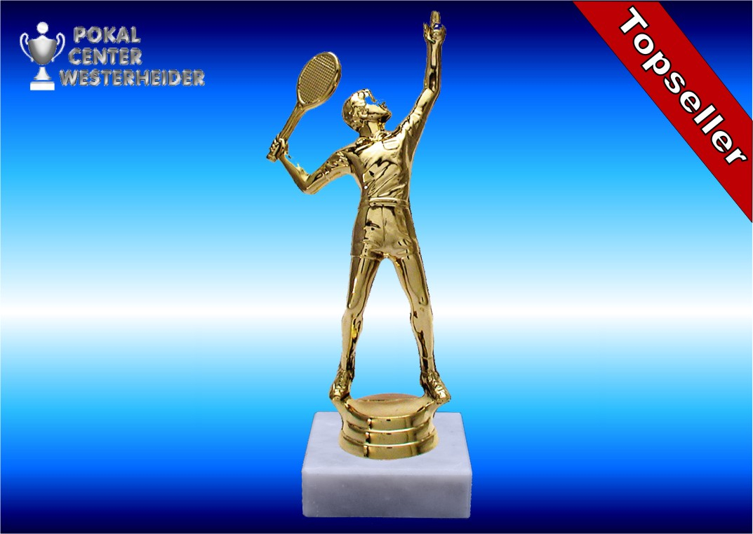 Herren Tennis Trophäe in goldglanz