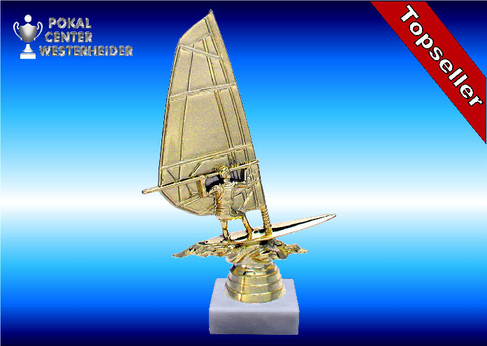 Windsurferfiguren in goldglanz
