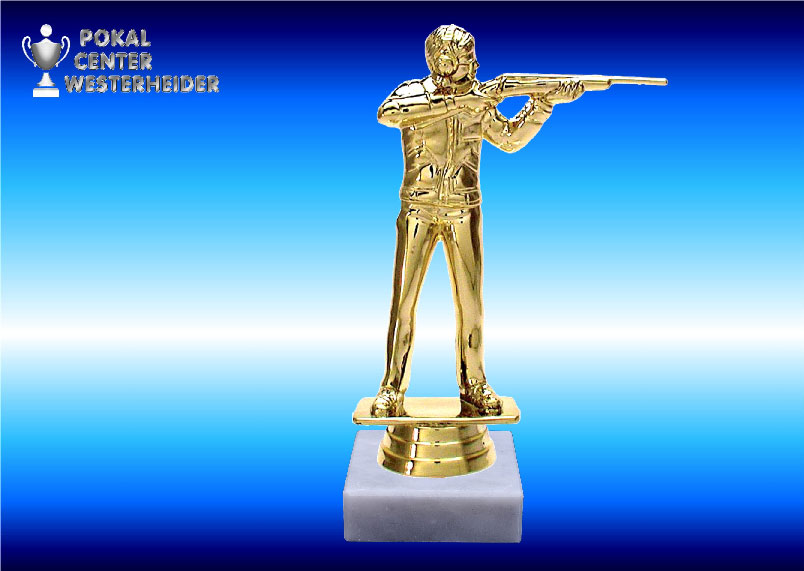 Sportschütze-Figur Freihand in gold