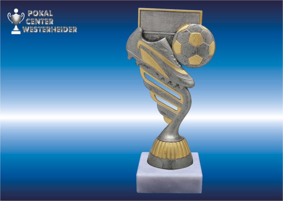 Fussball-Trophäe silber-antik