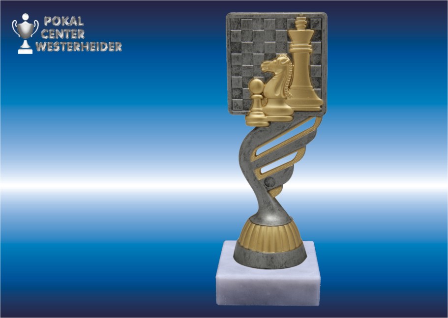 Schach-Trophäen  silber-antik