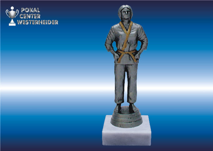 Damen Judo Trophäe silber-antik
