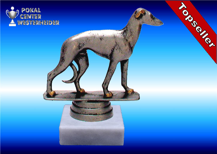Windhundrennen-Trophäe in silberantik