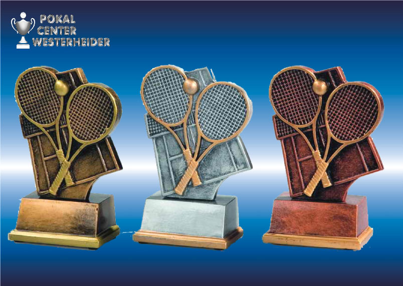 Resin Tennis Trophäe gold silber bronze