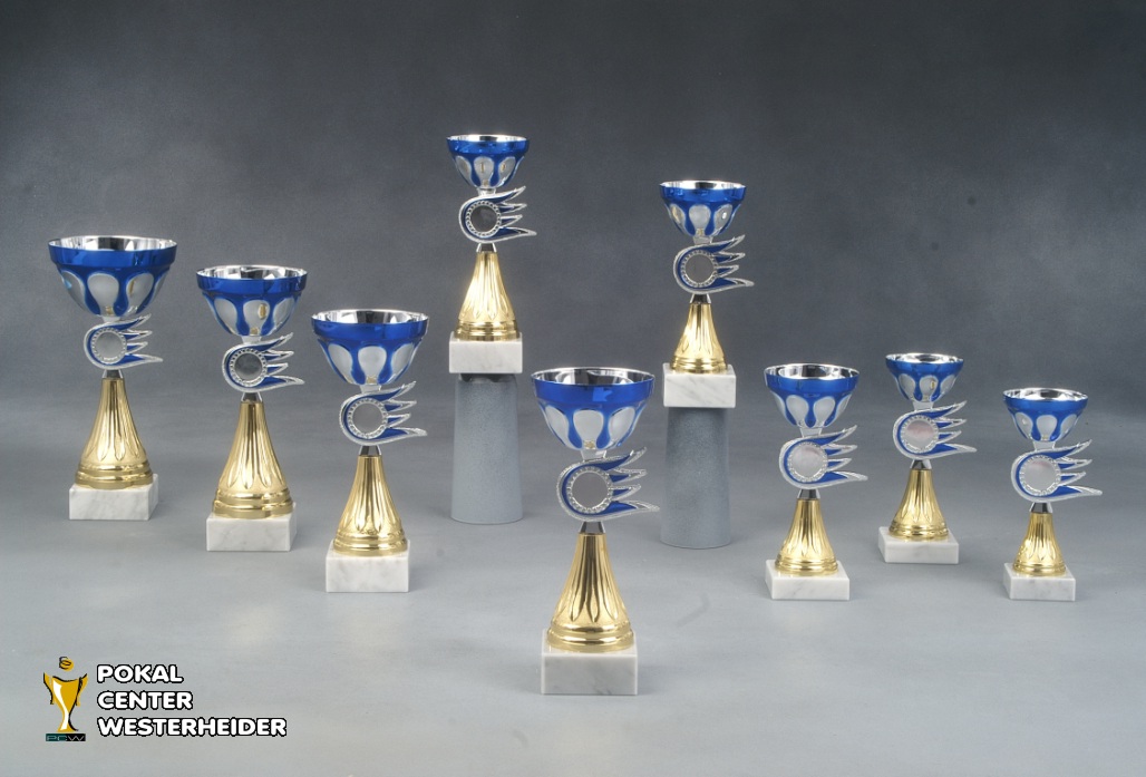 Cup Pokale 7046 blau-silber