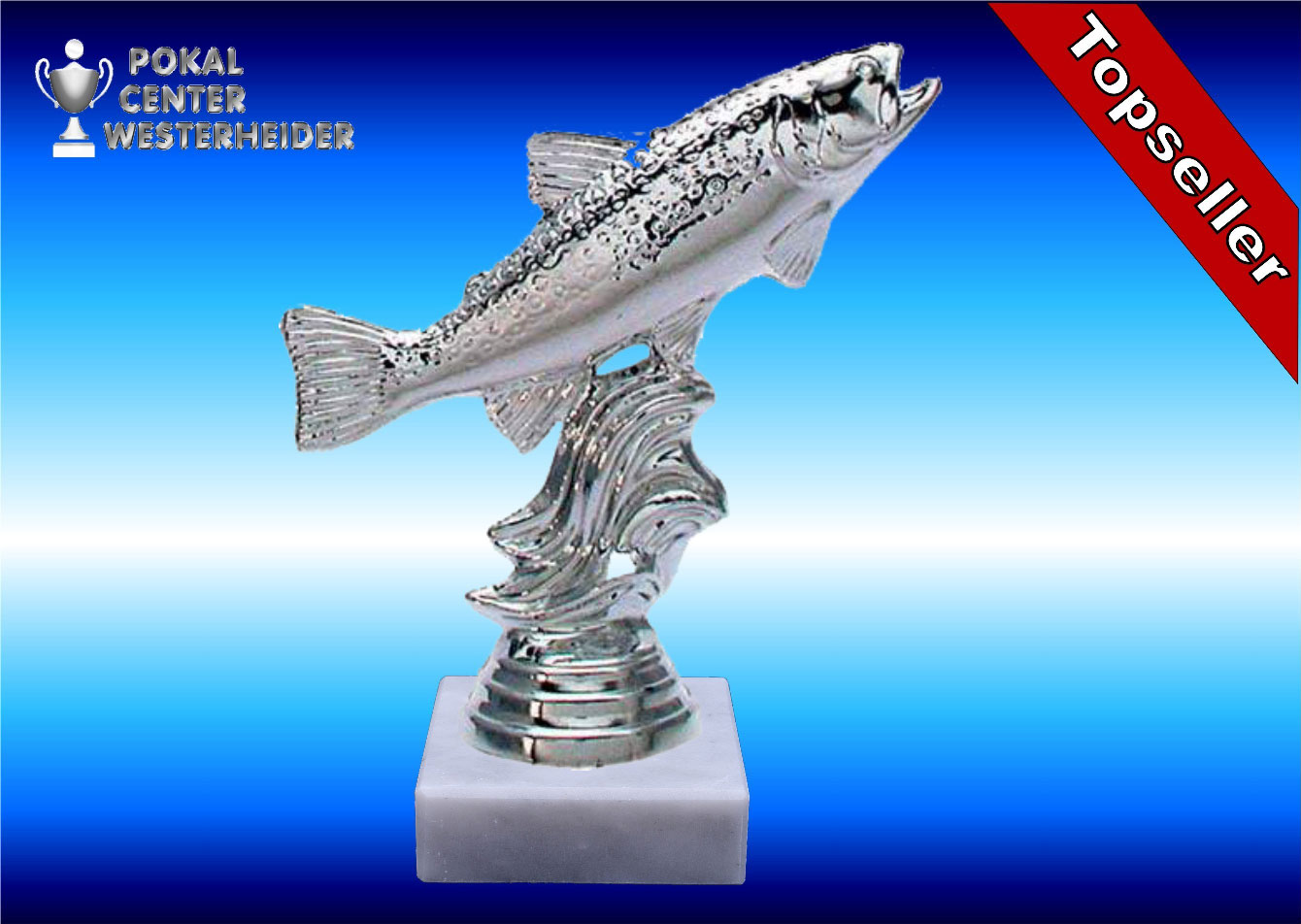 Anglerfiguren-Trophäen silber
