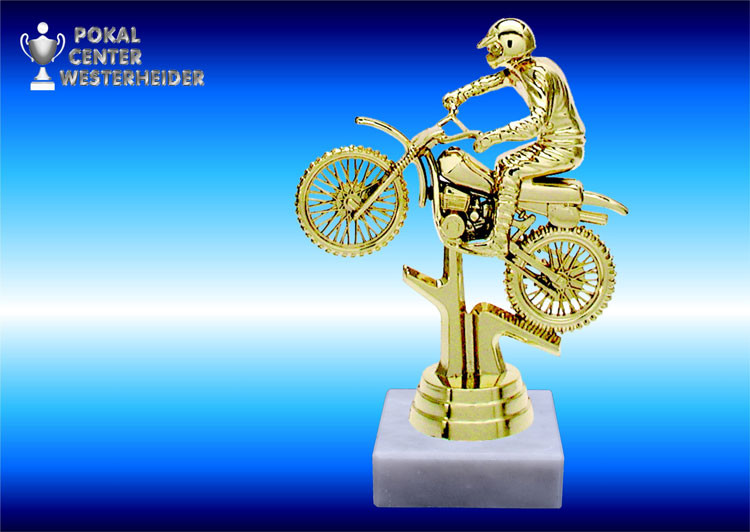 Motocross Trophäe in goldglanz