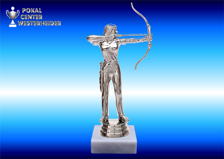 Bogenschützin-Figuren in silberglanz