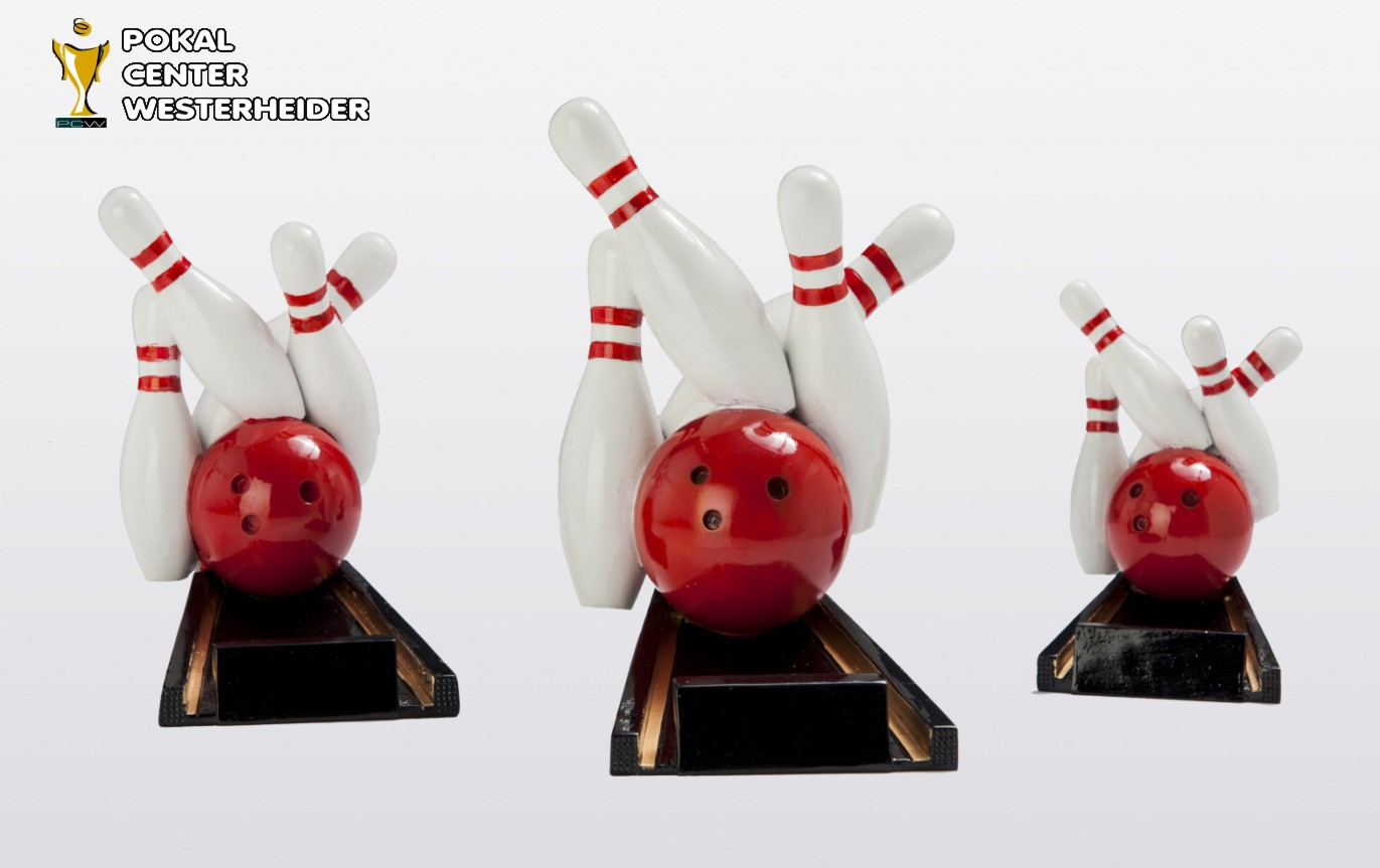 Bowlingtrophäen in 3 Größen 
